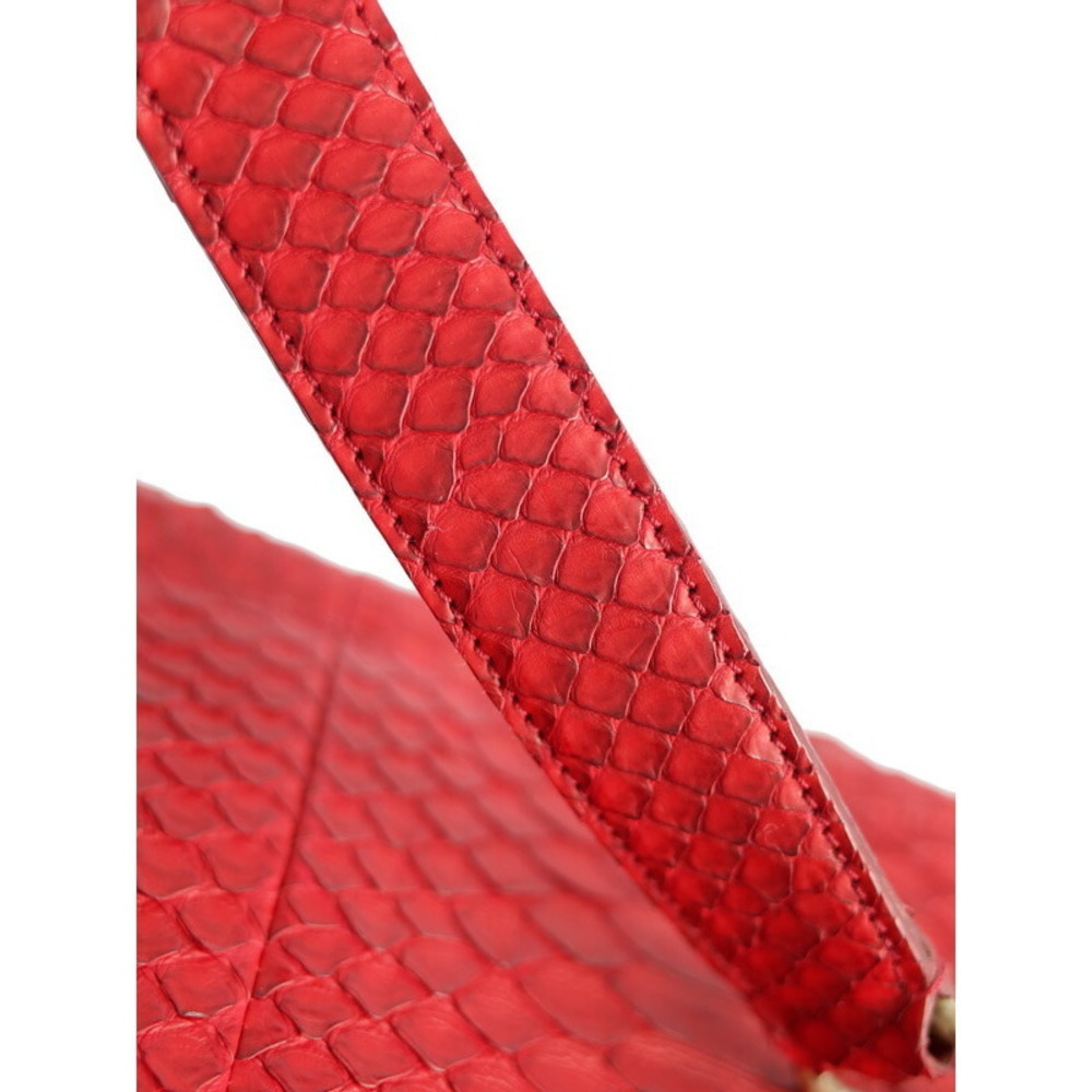 Ferragamo Python Chain Shoulder Bag Red - image 8